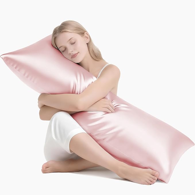 MR&HM Satin Body Pillow Cover, Soft and Breathable Body Pillow Case by MRHM