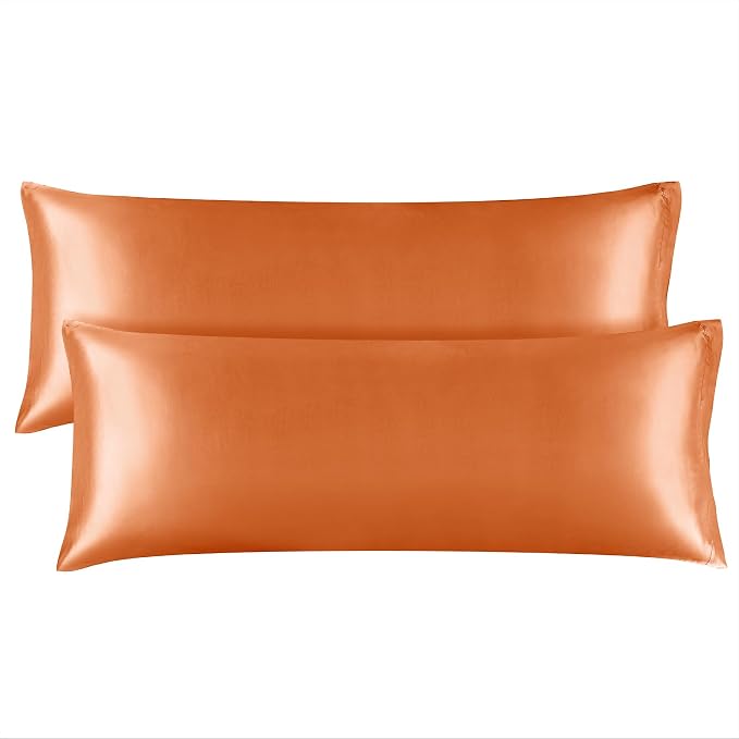BEDELITE Satin Body Pillow Cover 2 Pack, Super Soft and Cooling Body Pillow by BEDELITE