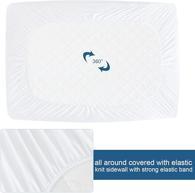 Full Extra Long Mattress Protector 100% Waterproof Full XL Sheets Fitted up to - Image 5