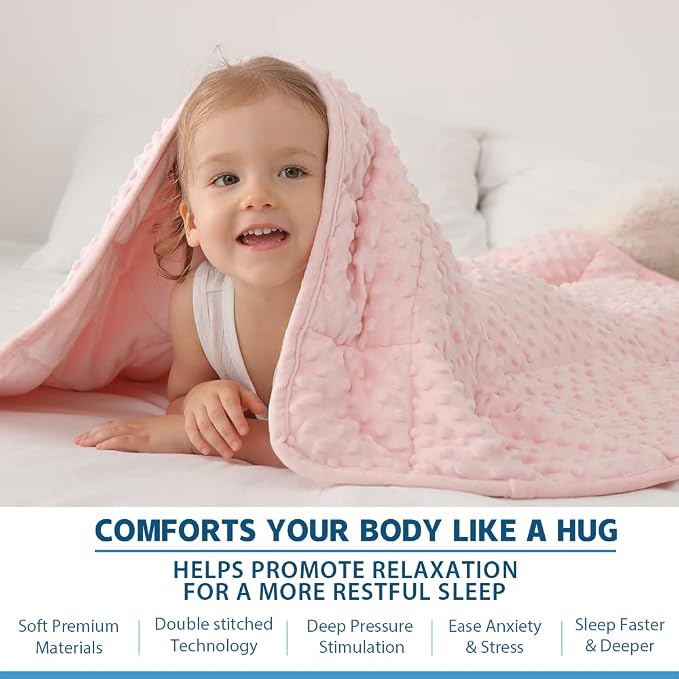 Huloo Sleep Kids Weighted Blanket Twin 7lbs Breathable Soft Minky Weighted - Image 3