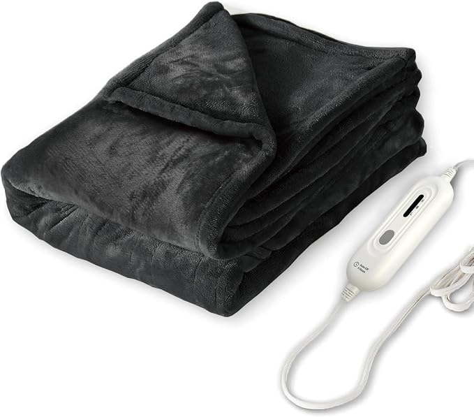 Tefici Electric Heated Blanket Throw, Super Cozy Soft 2-Layer Flannel 50" x 60" by StayWarmStayHappy
