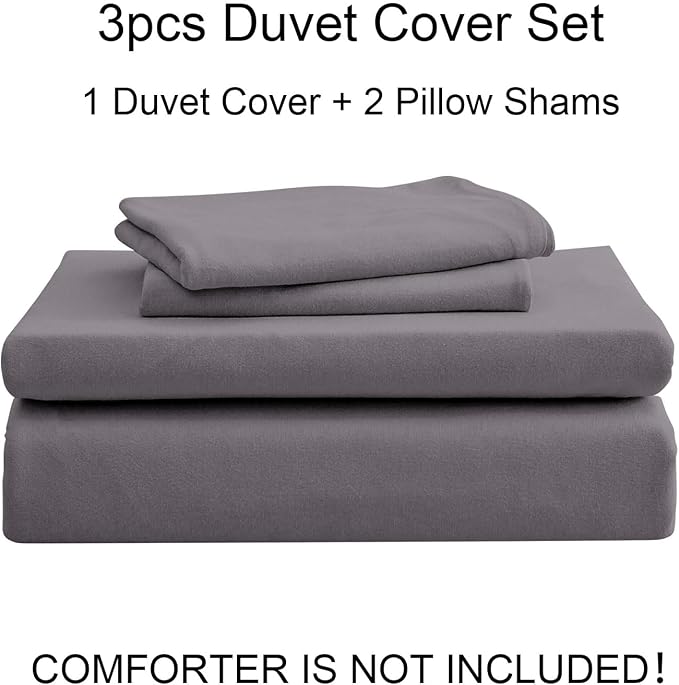 PURE ERA Jersey Knit Duvet Cover Set 100% T-Shirt Cotton Super Soft Comfy 3pc - Image 7