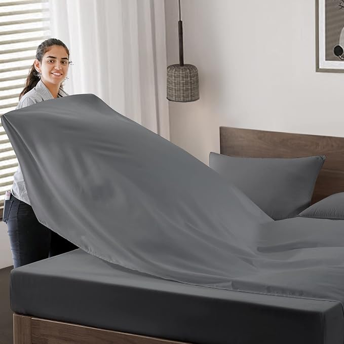Maple&Stone Full Flat Sheet 6 Pack, Premium Soft & Breathable, Brushed - Image 3