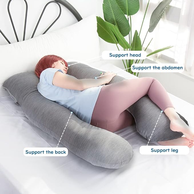 MOON PINE Pregnancy Pillow, U Shaped Full Body Pillow - Image 3