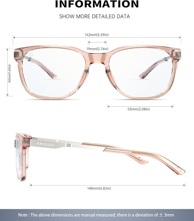 ANYLUV Blue Light Glasses for Men, Lightweight Computer Gaming Glasses - Image 3