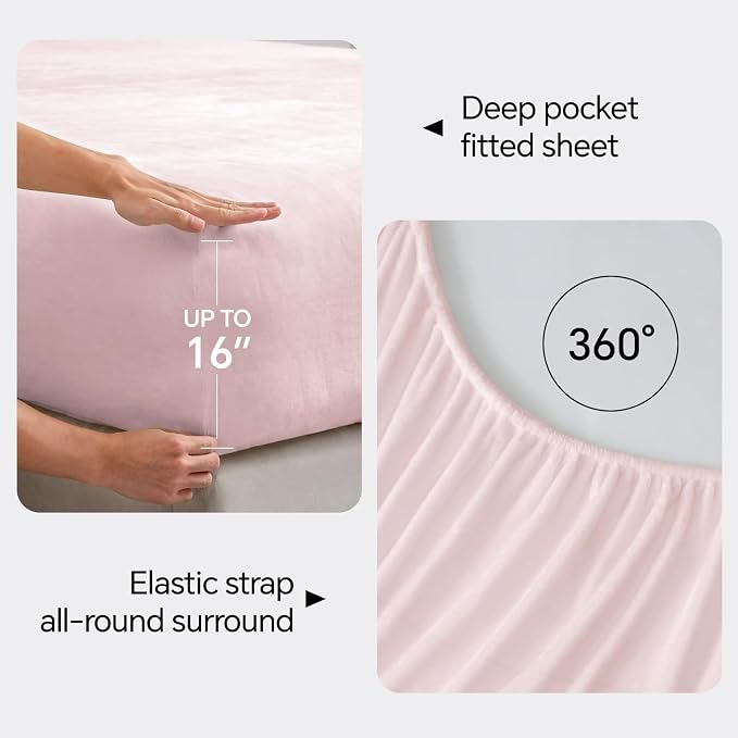 BEDELITE Flannel Sheets Twin Size Pink - Image 4