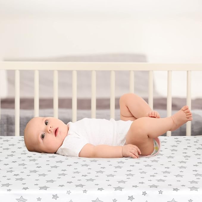 Pack and Play Sheets, 2 Pack Mini Crib Sheets, Stretchy Playard Fitted Sheet - Image 6