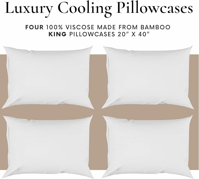 Bamboo Bay Hotel Quality 4 Piece Cooling Pillow Cases - Image 3