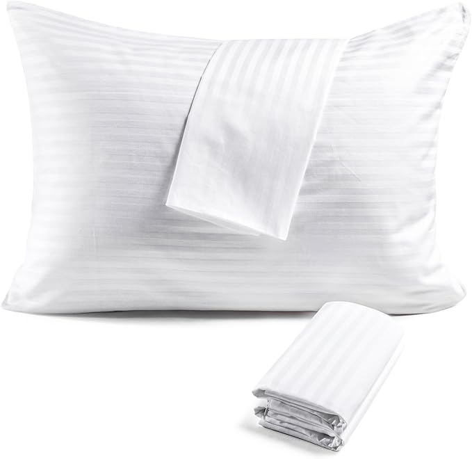 FAUNNA 600TC 100% Cotton Pillow Protectors, Standard Size, 2 Pack, Oeko-TEX by FAUNNA