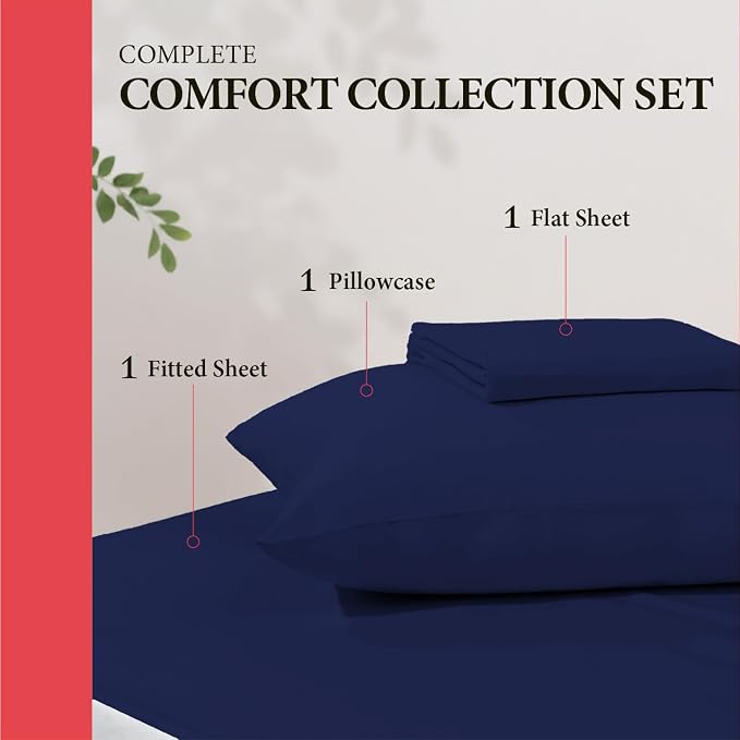 100% Egyptian Cotton Twin XL Bed Sheets Set - Image 3