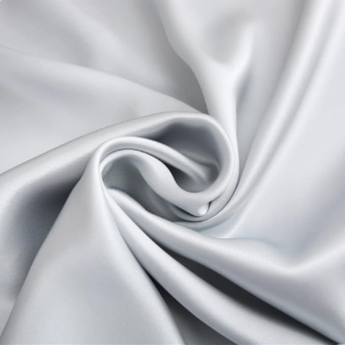 Grey Mulberry Silk Pillowcase for Acne Prone Skin Sleeping Women, Pure 22 Momme - Image 7