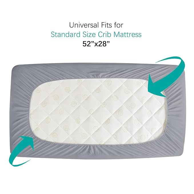 2 Pack Crib Mattress Protector Sheets, Fitted Waterproof Mattress Pad Cover - Image 7