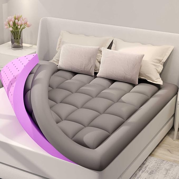 BDEUS Dual Layer 5 Inch Memory Foam Mattress Topper King Size, 2 Inch Gel by BDEUS