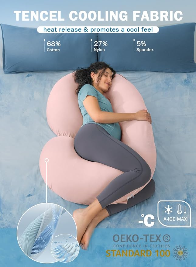 INSEN Cooling Pregnancy Pillow, Maternity Pillow - Image 2