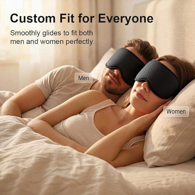 Blackout Weighted Eye Mask for Sleeping: 3D Contoured Gentle-Pressure Sleep - Image 8