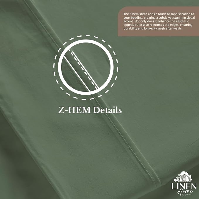 Linen Home 100% Cotton Percale 1 Flat Sheet, Full Size - Image 5