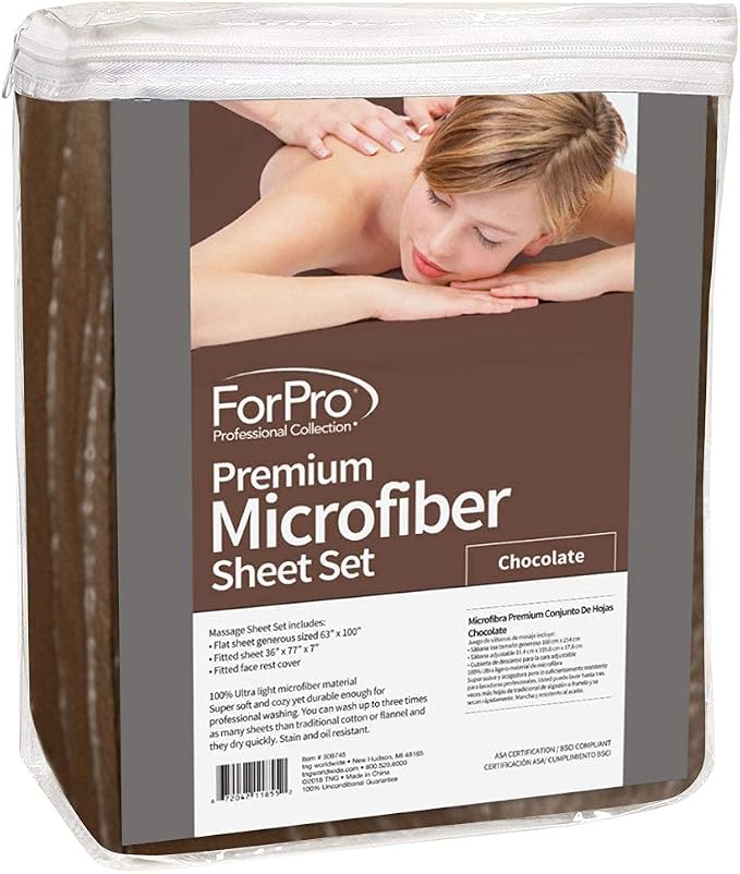 ForPro Professional Collection Premium Microfiber 3-Piece Massage Sheet Set - Image 2