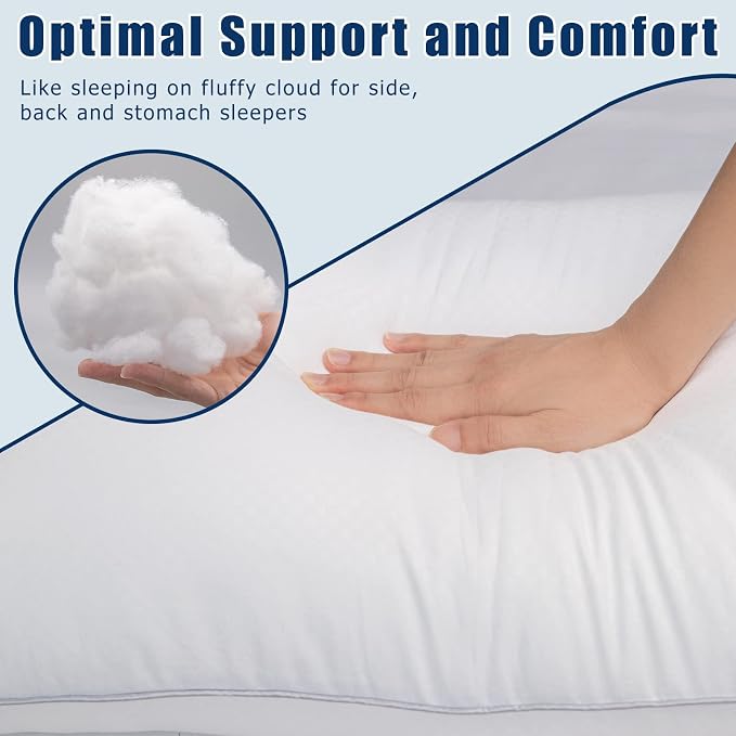 Piwaal Bed Pillows for Sleeping 2 Pack, Standard Size Pillows Set of 2 - Image 3