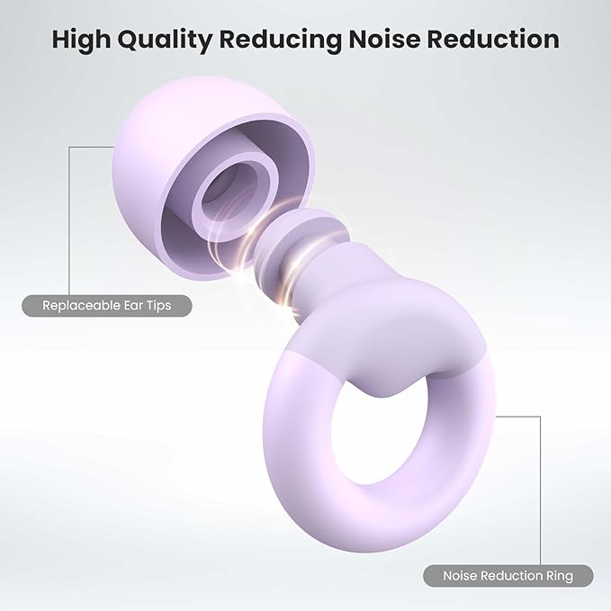 JUSTRVN Ear Plugs for Sleeping, 2 Pairs of Reusable Earplugs for Noise - Image 3