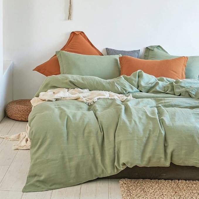 Simple&Opulence 100% Linen Duvet Cover Set 3pcs Basic Style Natural French - Image 7