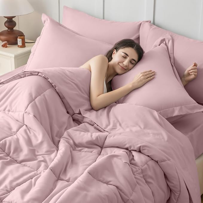 JOLLYVOGUE Twin Comforter Set, Ultra-Soft Bed in a Bag Twin Size 5 Pieces - Image 6