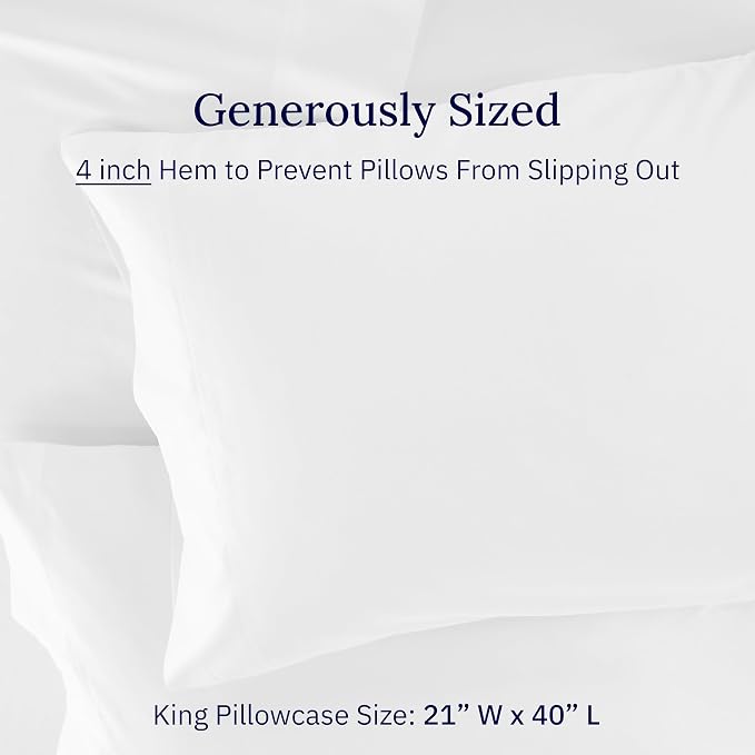 California Design Den Luxuriously Soft 600 Thread Count 100% Cotton King Size - Image 5
