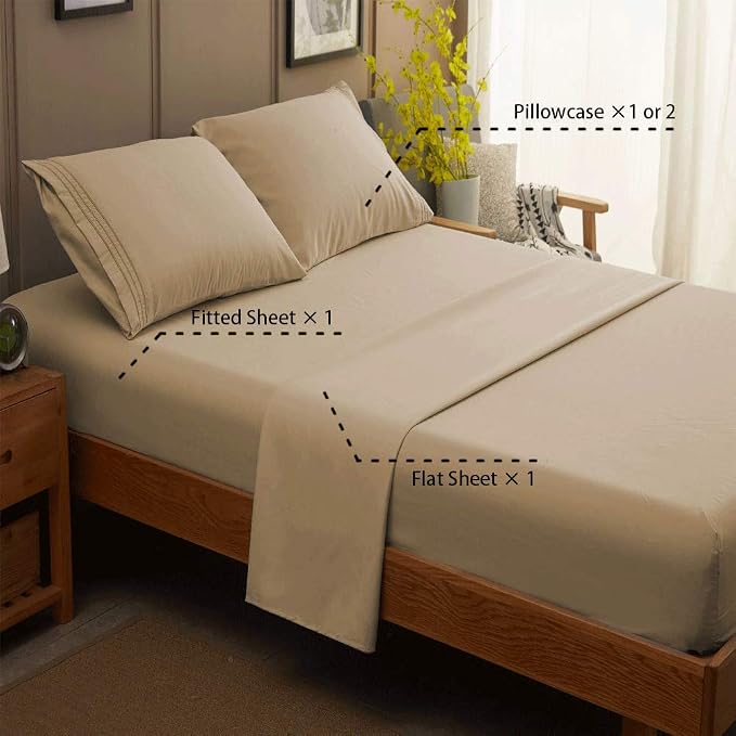 SONORO KATE Bed Sheet Set Super Soft Microfiber 1800 Thread Count Luxury - Image 2