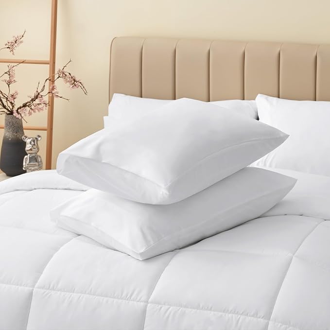 CozyLux Twin XL Comforter Set White, 5 Pieces Twin Extra Long Bed in a Bag - Image 7