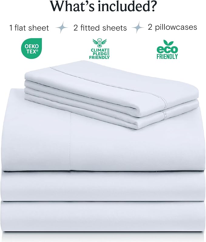 LuxClub 5 PC Sheet Set Bed Sheets Deep Pockets 16" Eco Friendly Wrinkle Free - Image 2