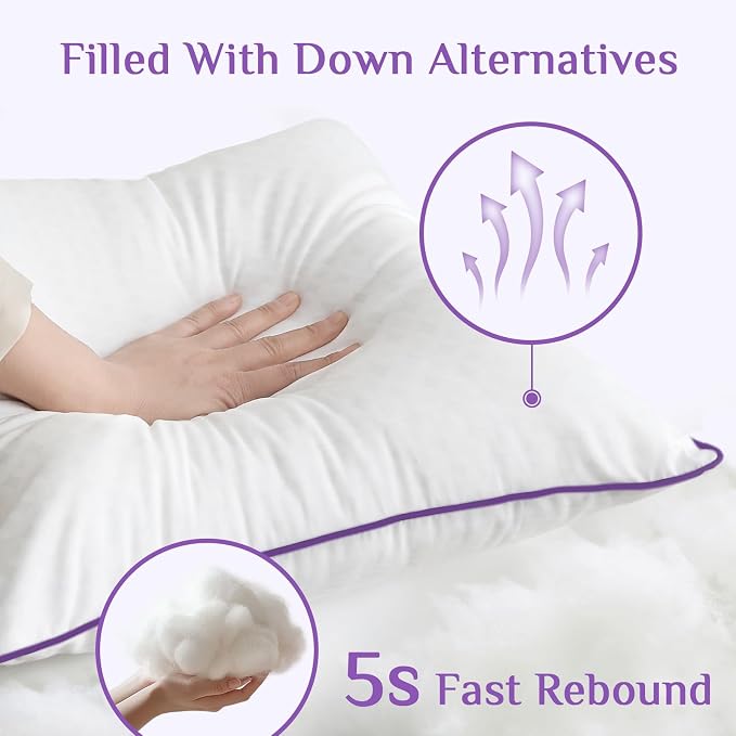 JOLLYVOGUE Euro Size Pillows Set of 2, Luxury Fluffy Hotel Quality - Image 5