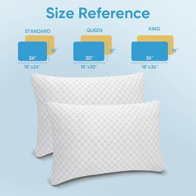 OAISZ Shredded Memory Foam Pillow, Standard Size Cooling Adjustable Firm Bed - Image 8
