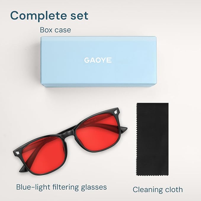 Gaoye Black with Red Lenses Blue Light Glasses - Image 7