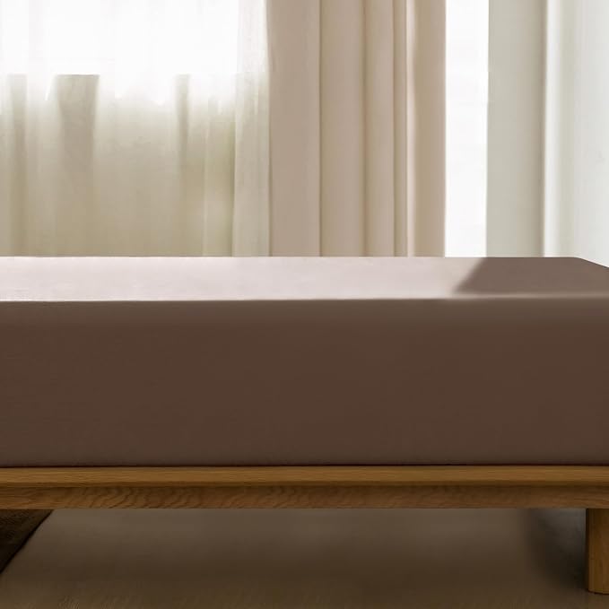 MooMee Fitted Bottom Sheet Only 100% Washed Cotton Linen Like Textured - Image 3