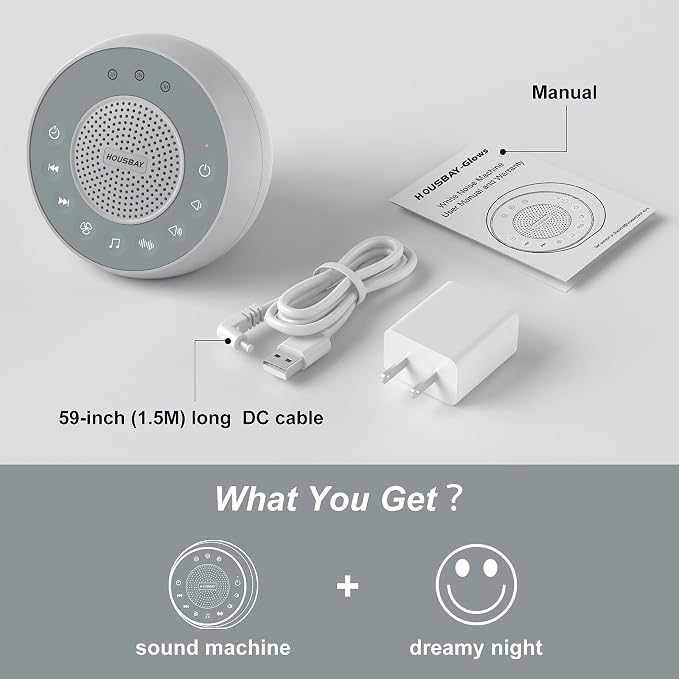 Housbay White Noise Sound Machine, 31 Soothing Sounds, 5W Loud Stereo Sound - Image 7