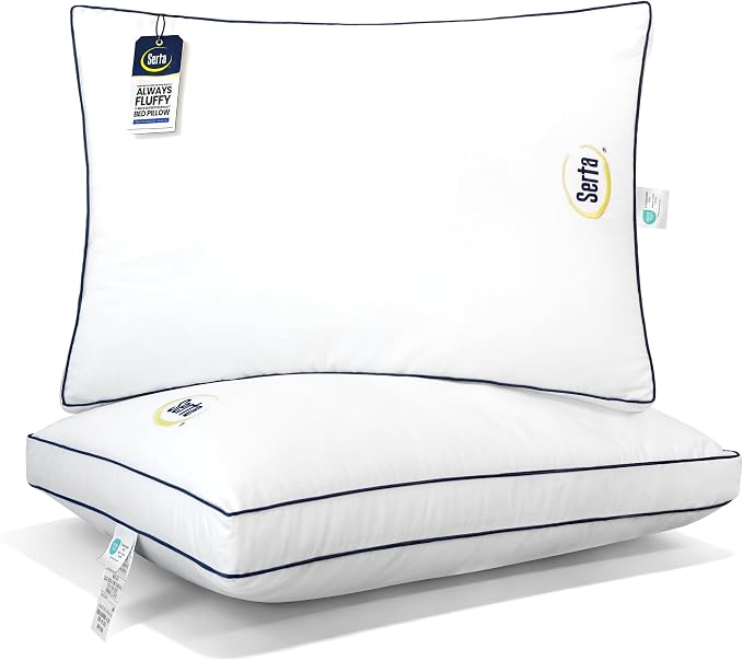 Serta Hotel Collection Bed Pillows Queen/Standard Size Set of 2, 400 Thread by Serta