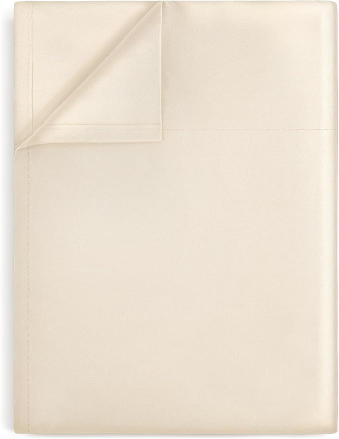 Lirex Beige Flat Sheet Twin, Ultra Soft & Breathable Brushed 1800 Microfiber by Lirex