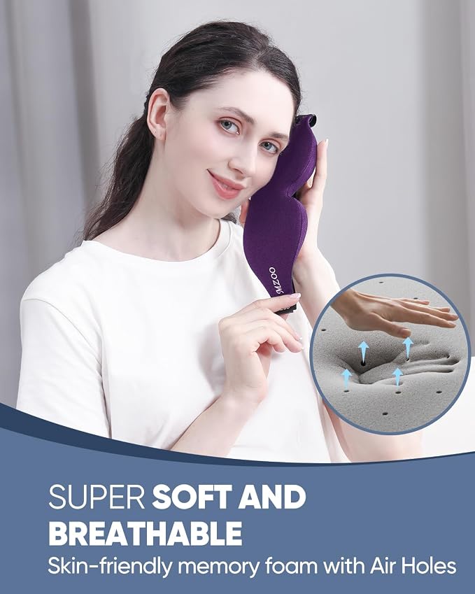 MZOO Luxury Sleep Eye Mask for Side Sleeper Men Women, Zero Eye Pressure 3D - Image 5