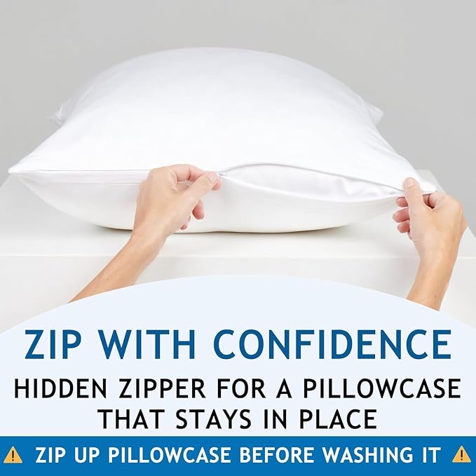 Pillow Cases - 100% Viscose Derived from Bamboo - Cooling Pillowcase - King Size - Image 3