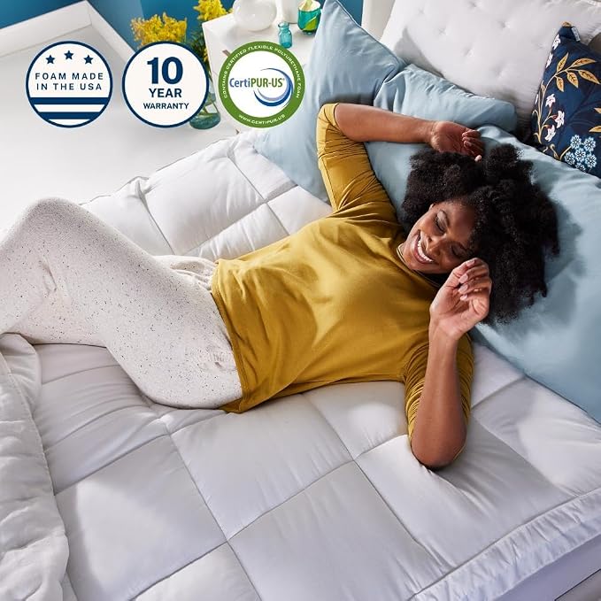 Sleep Innovations Dual Layer 4 Inch Memory Foam Mattress Topper, Twin Size - Image 7