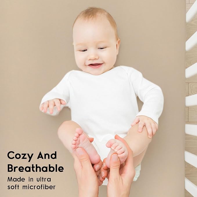 Yoofoss Baby Crib Sheets for Boys Girls, Fitted Crib Sheet 2 Pack for Standard - Image 4