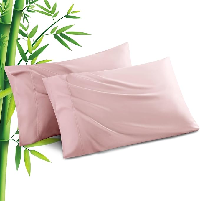 Pillowcases Standard Size 2 Pack, Cooling Viscose from Bamboo Pillow Cases by JamRest