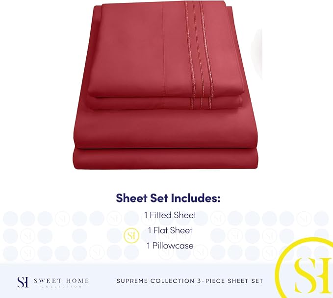 Twin Sheets - Breathable Luxury Sheets - 1800 Supreme Collection Extra Soft - Image 4
