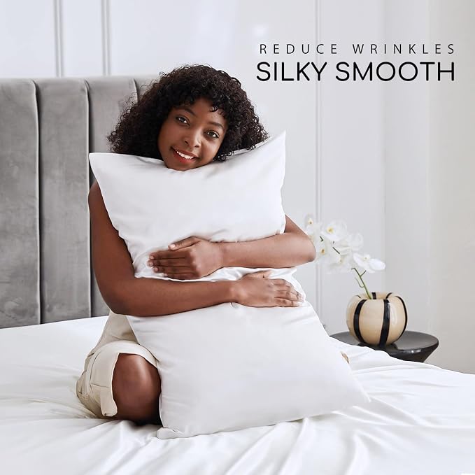 MR&HM Satin Bed Sheets, Queen Size Sheets Set - Image 3