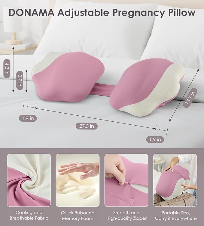 Pregnancy Pillows for Sleeping, Memory Foam Maternity Pillow Support for Back - Image 2