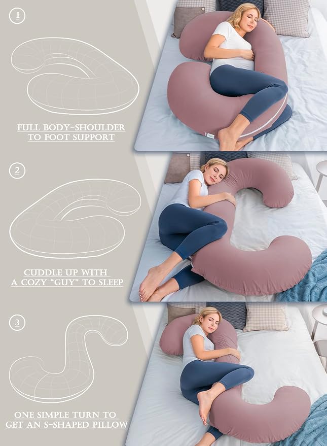 INSEN Cooling Pregnancy Pillow, Maternity Pillow - Image 6
