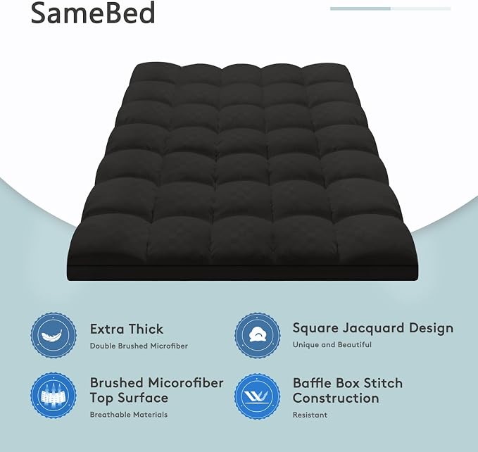 SameBed Mattress Topper Twin, Extra Thick Mattress Pad Cover - Image 2