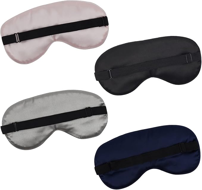 LERSVICVIL 4 Pack Eye Mask for Sleeping Silky Soft Satin Blindfold Adjustable - Image 2