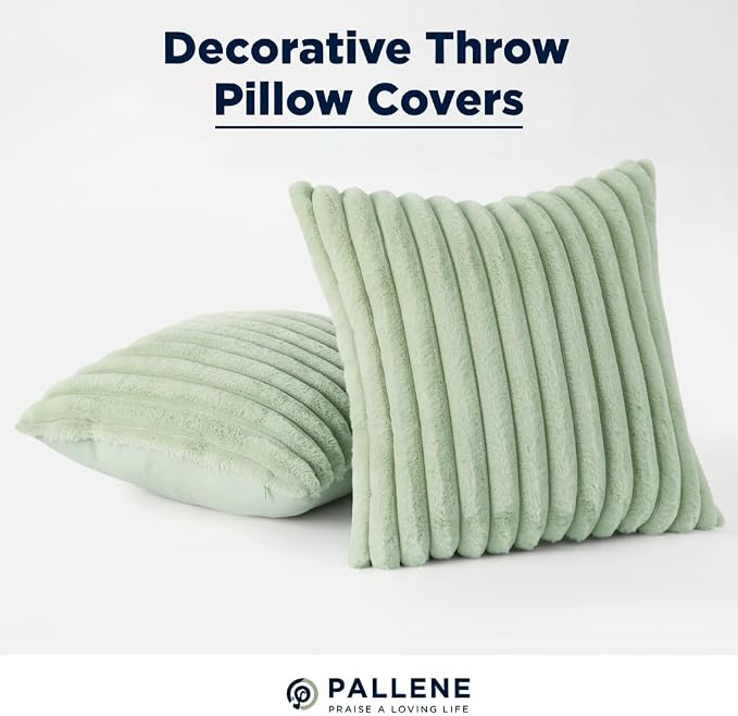 Pallene Faux Fur Plush Throw Pillow Covers 20x20 Set of 2, Luxury Soft Fluffy - Image 7