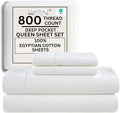 800 Thread Count Queen Sheet Set, 100% Egyptian Cotton Sheets Queen Size Bed Set by CHATEAUHOMECOLLECTION