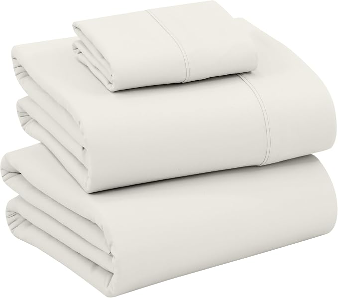 RUVANTI 100% Cotton Sheets – Twin Size Percale Bedding, Cooling & Breathable by Ruvanti